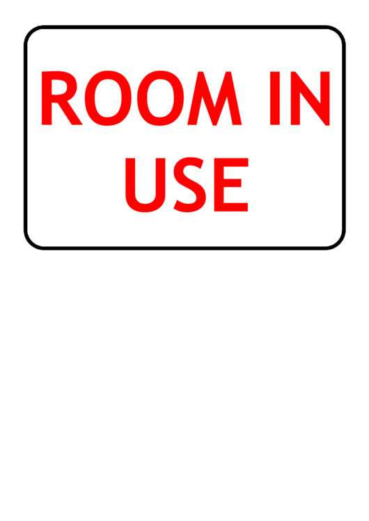 Room In Use Sign Template Printable pdf