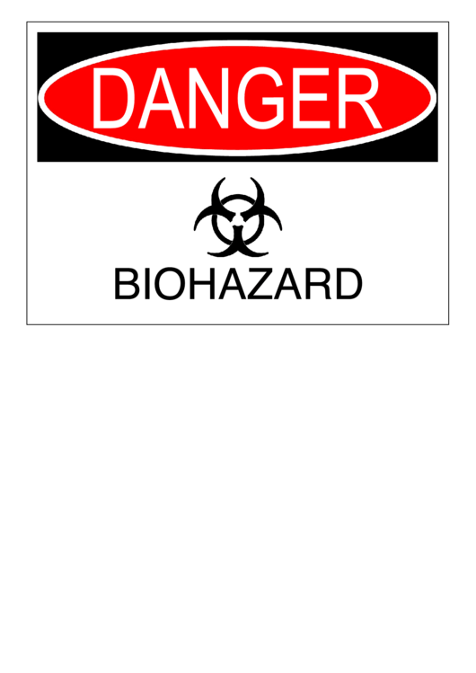 Danger Biohazard Printable pdf