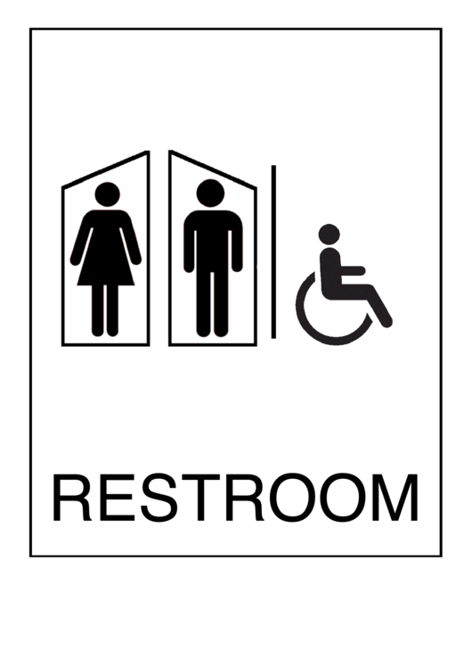 Handicapped Restroom Men Women Sign Printable pdf