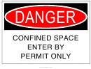 Danger Confined Space Permit Required