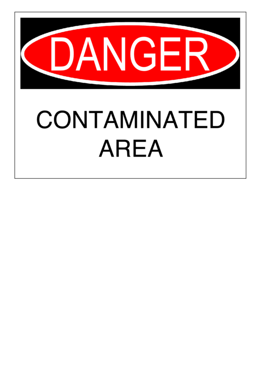 Danger Contaminated Area Printable pdf