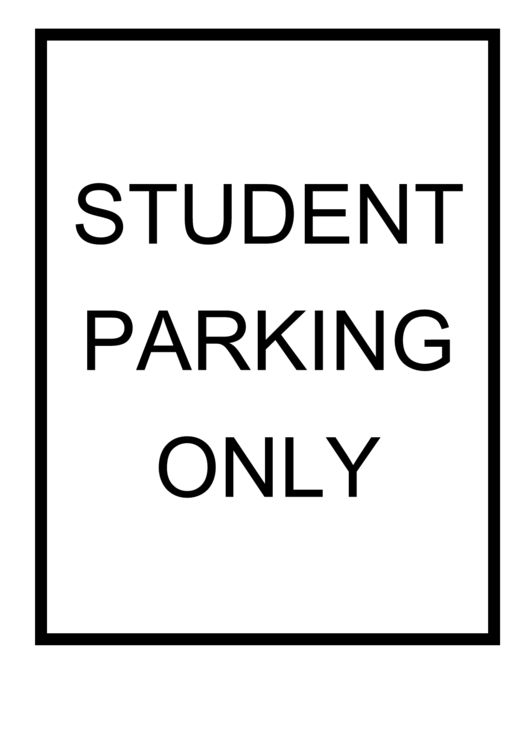 Student Parking Only Sign Printable pdf