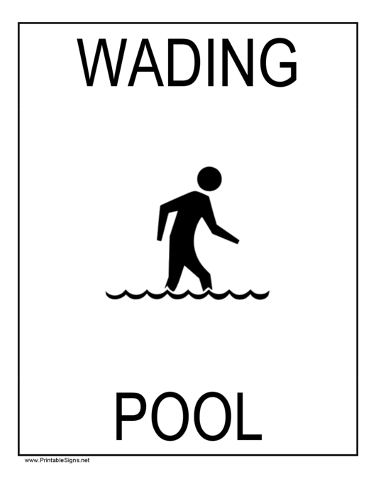 Wading Pool Sign Template Printable pdf