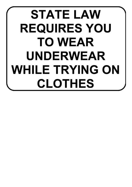 Wear Undergarments Trying On Clothes Printable pdf