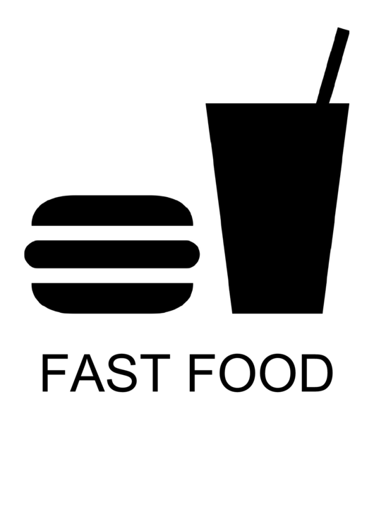 Fast Food With Caption Sign Printable pdf