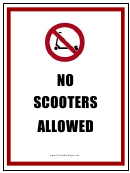 No Scooters Allowed Sign