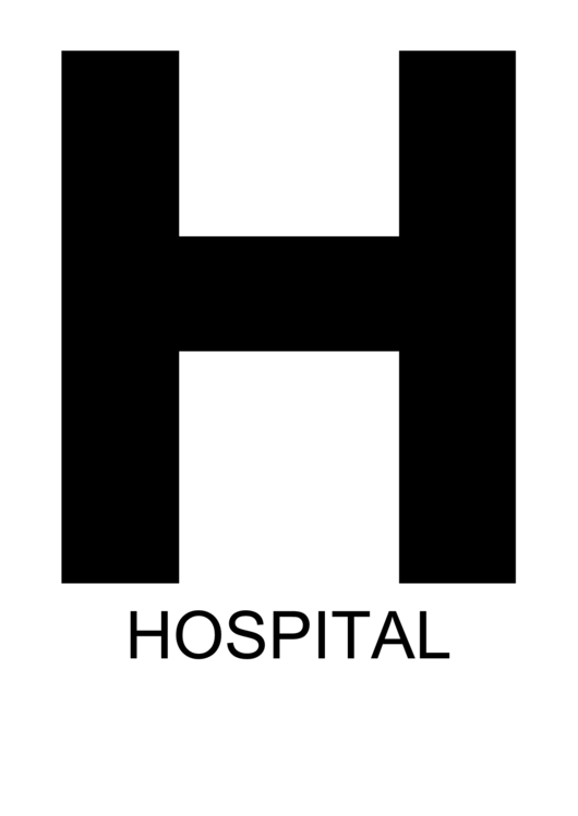 Hospital With Caption Sign Printable pdf