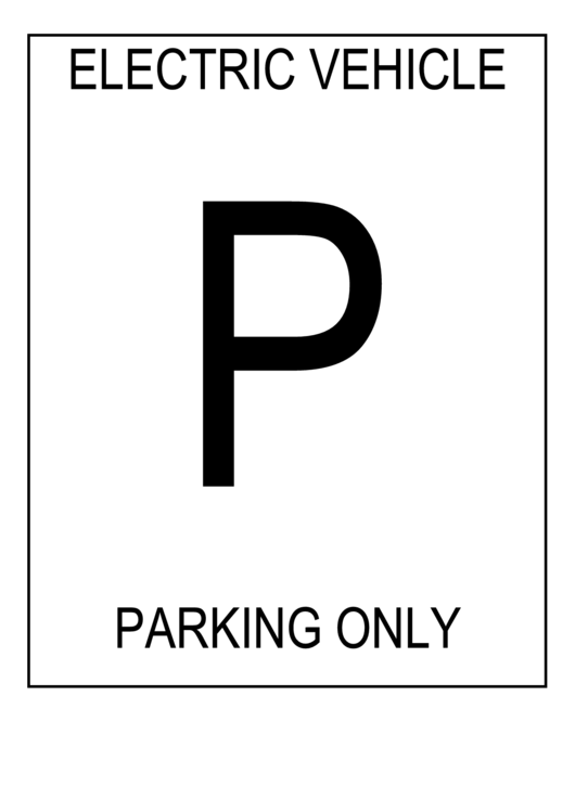 Electric Vehicle Parking Only Printable pdf