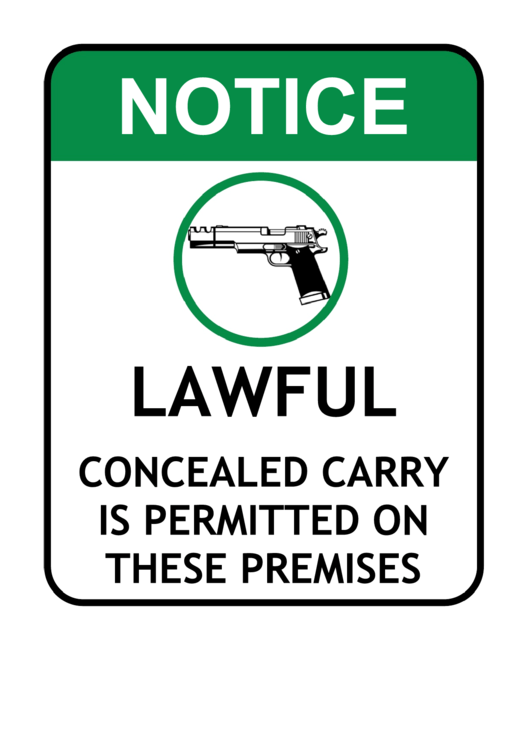 Concealed Carry Sign Printable pdf