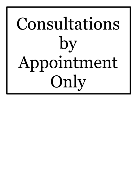 Appointment Only Sign Printable pdf