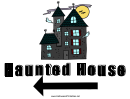 Haunted House Left Sign