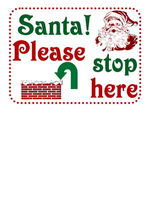 Christmas Santa Sign Template Printable pdf