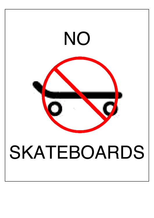 No Skateboards Printable pdf