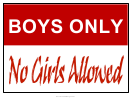 Boys Only Sign
