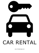 Car Rental With Caption Sign