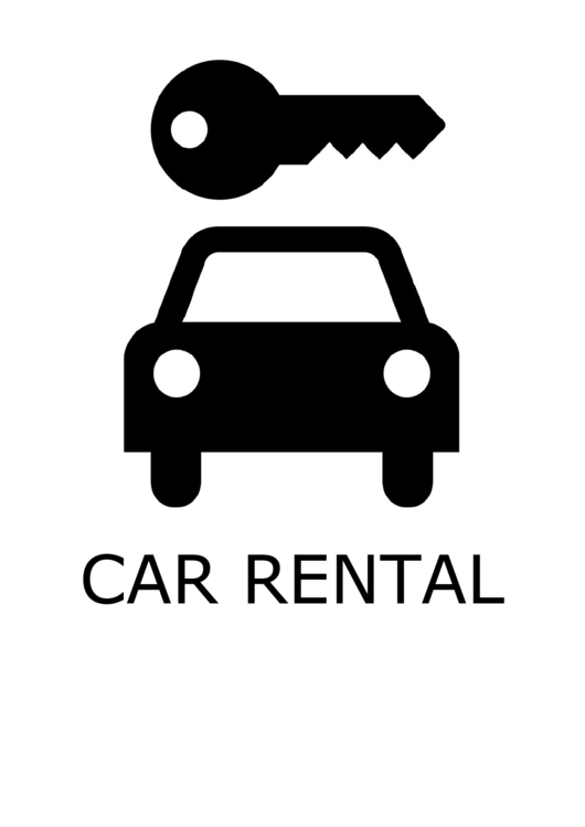 Car Rental With Caption Sign Printable pdf