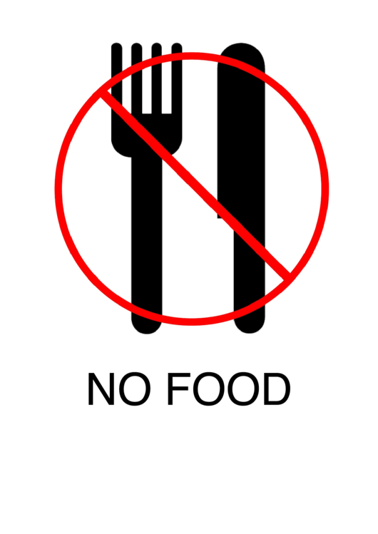 No Food Sign Template Printable pdf