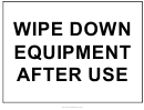 Wipe Down Equipment