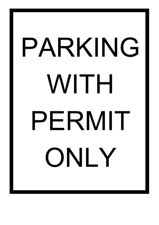 Park With Permit Only Sign Printable pdf