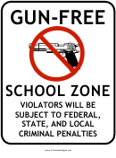 Gun-free School Sign Template