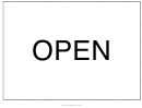 Open Sign Template