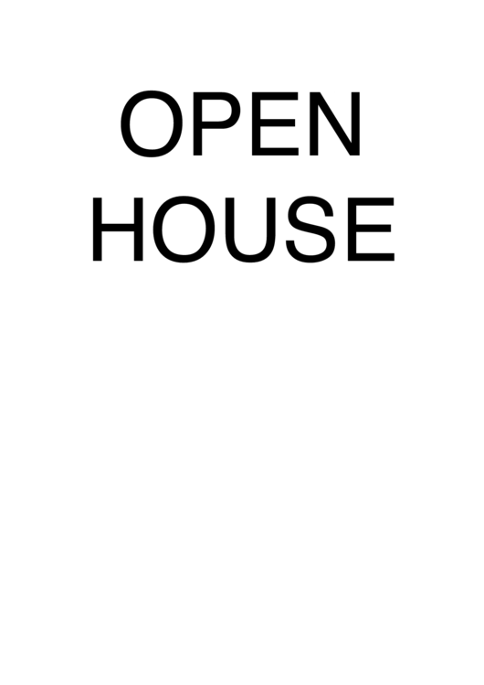Open House Sign Template Printable pdf