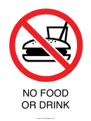 No Food Or Drink