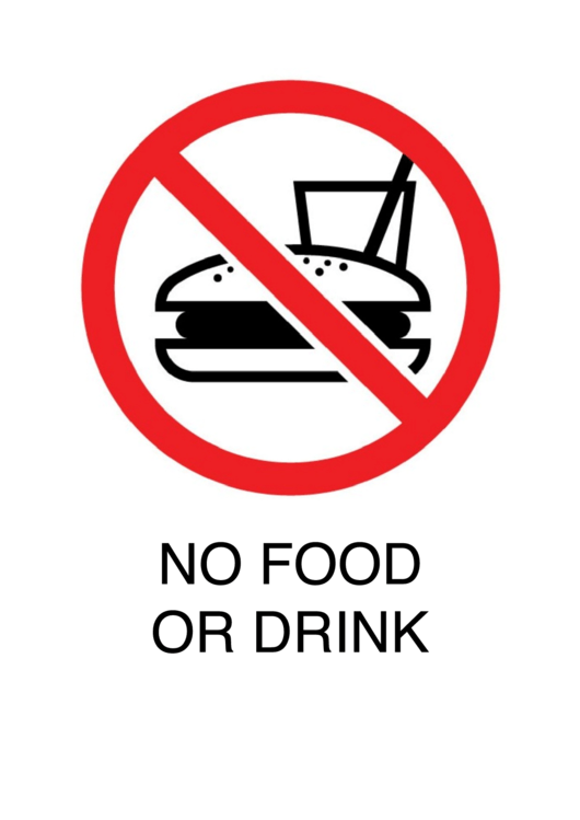 No Food Or Drink Printable pdf