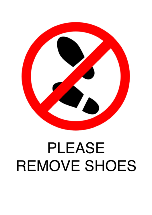 Please Remove Shoes Printable pdf