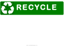Recycling Sign Template