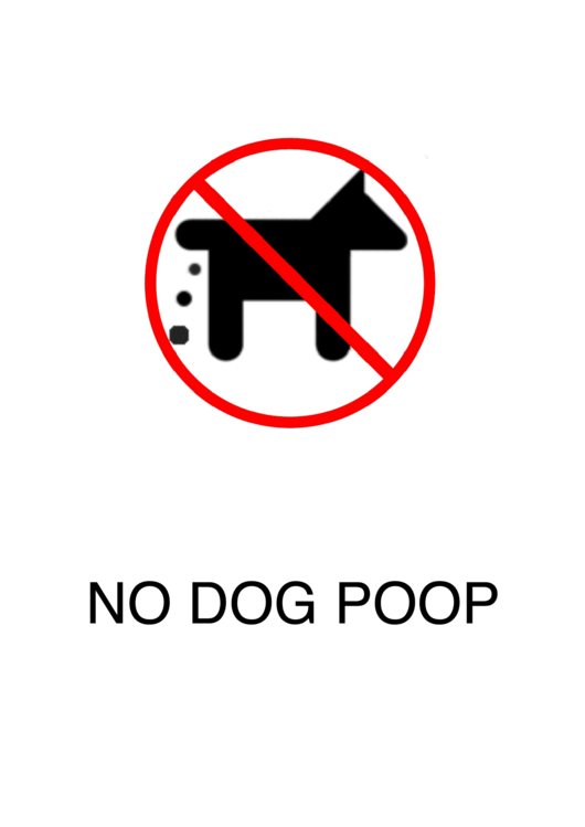 No Dog Poop Sign Template Printable pdf