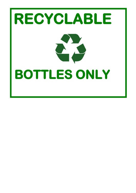 Fillable Recyclable Bottles Only Printable pdf