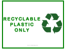 Recyclable Plastic Only