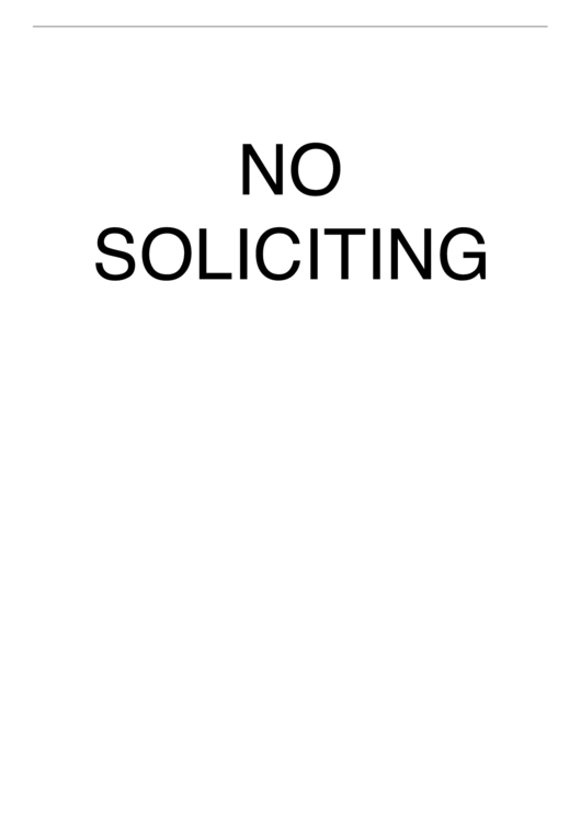 No Soliciting Printable pdf