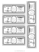 Two Dollar Bill Template - Black And White