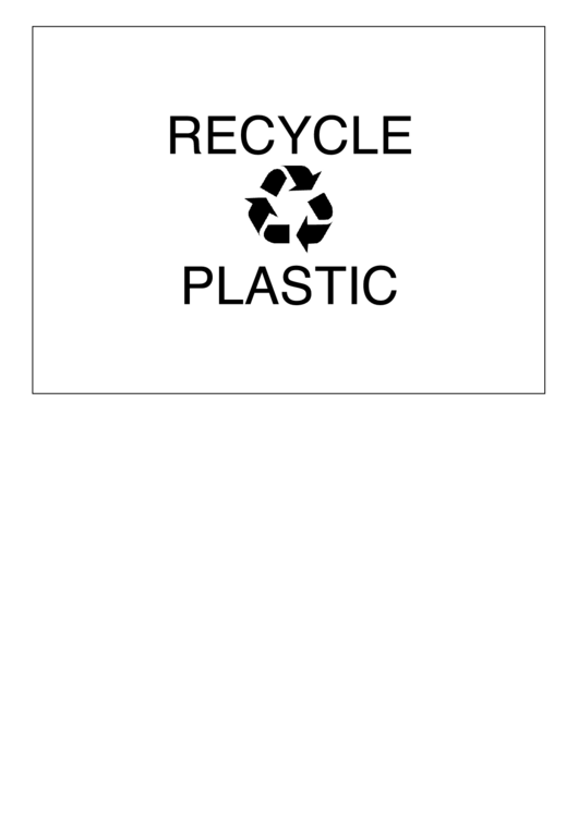 Recycle Plastic Printable pdf