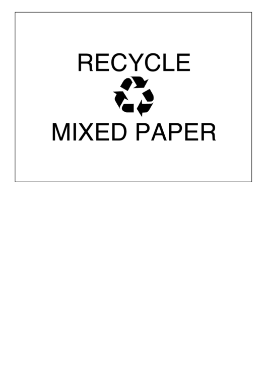 Recycle Mixed Paper Printable pdf