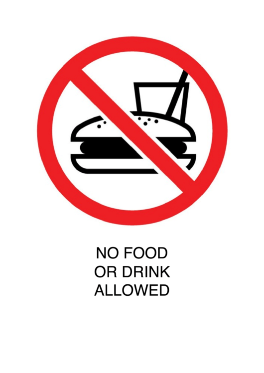 No Food Or Drink Allowed Printable pdf