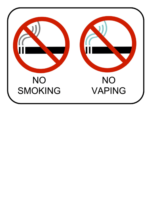 No Smoking No Vaping Sign Printable pdf