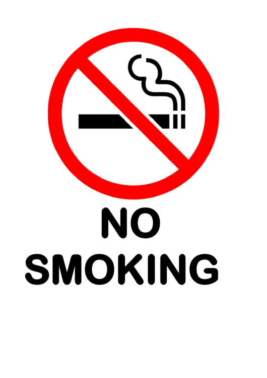 No Smoking Red White Printable pdf