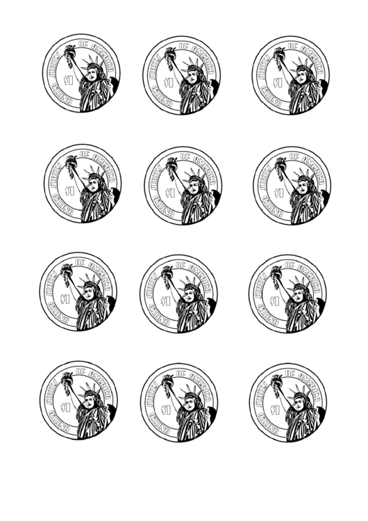 One Dollar Coin Template Printable pdf