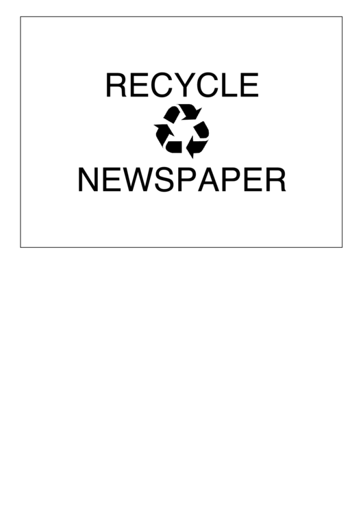Recycle Newspaper Printable pdf