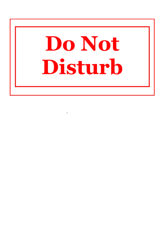 Do Not Disturb Printable pdf