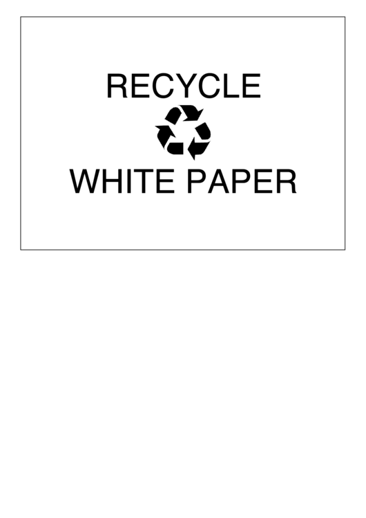 Recycle White Paper Printable pdf