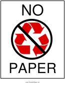 Recyclables - No Paper