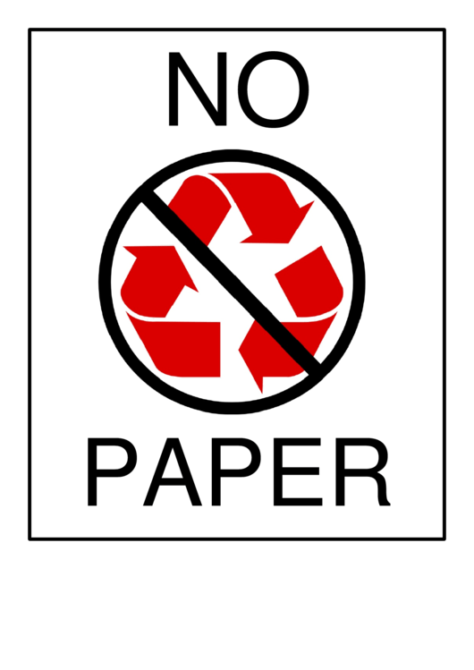 Recyclables - No Paper Printable pdf