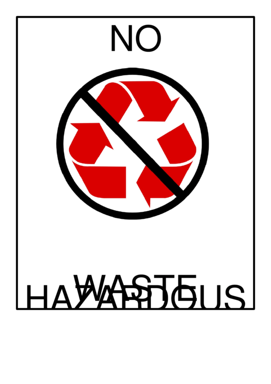Recyclables - No Hazardous Waste Printable pdf
