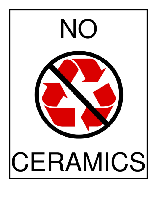 Recyclables - No Ceramics Printable pdf