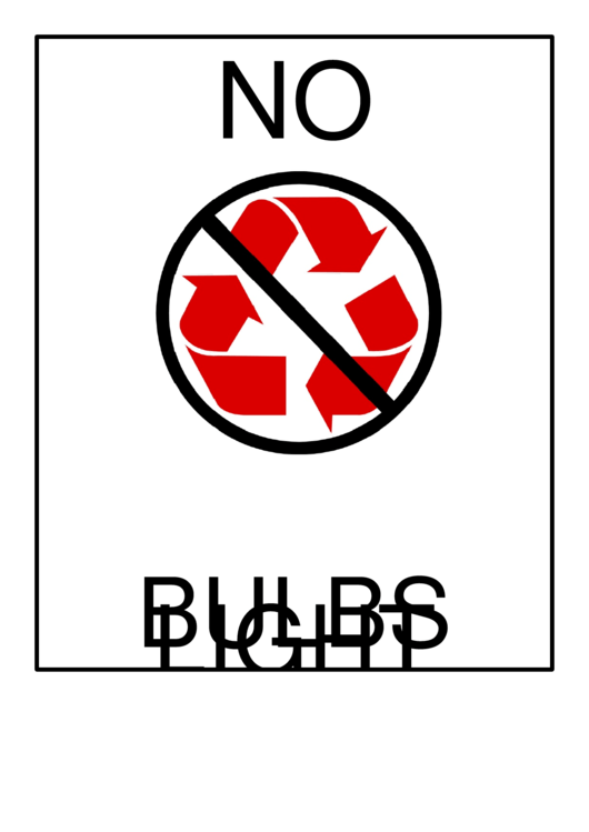 Recyclables - No Light Bulds Printable pdf