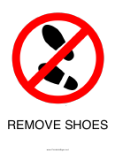 Remove Shoes Sign Template